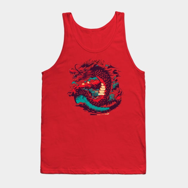 Japanese Dragon Tank Top by Syntax Wear